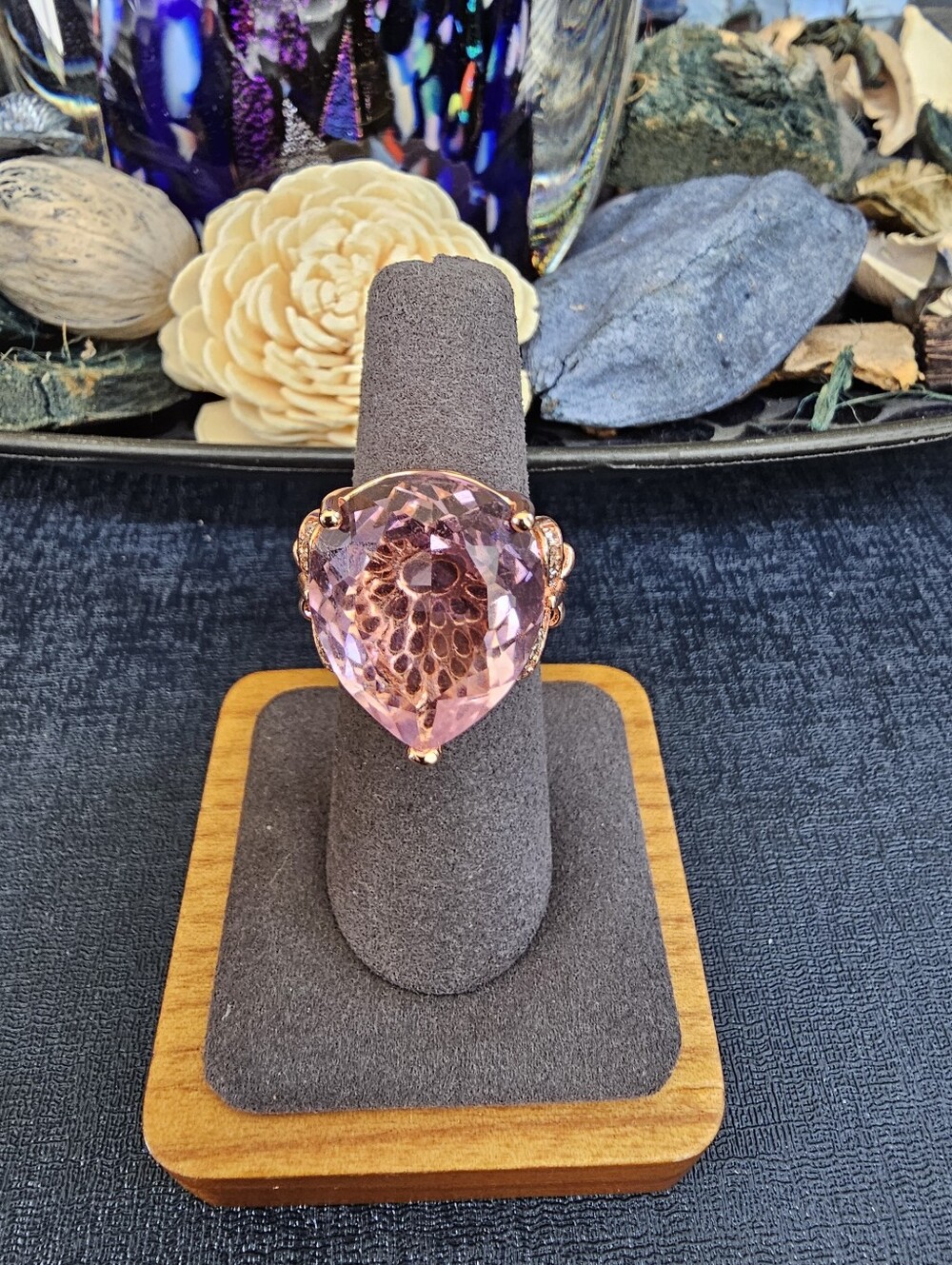 Nwt Rose Pink Teardrop Crystal Statement Ring - Women Jewelry
